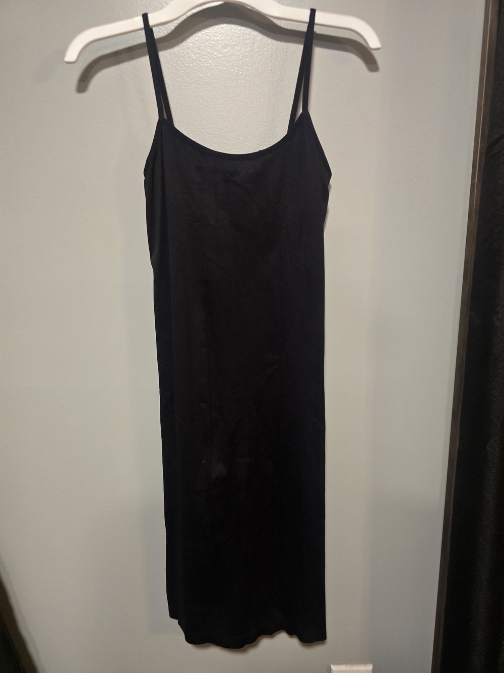 Classic Black Slip Mini Dress with Spaghetti Straps